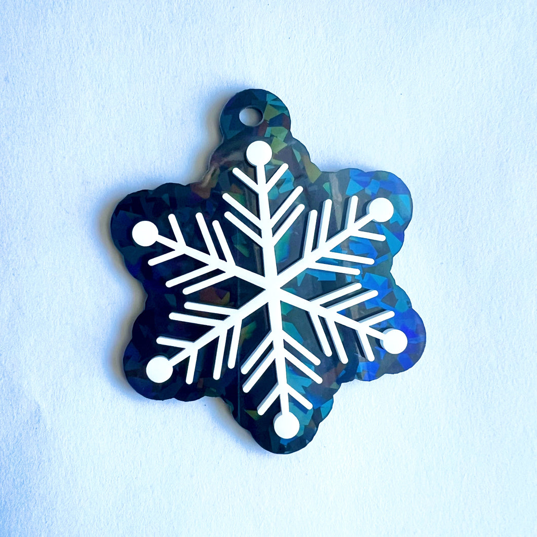Holographic Iridescent Snowflake Ornament