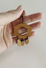 Load and play video in Gallery viewer, Wanderlust Hexagon Wood Dangles
